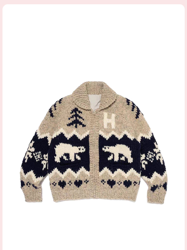 “Nuto Polar Bear Fair Isle” Jacquard Sweater – Loose High-End Winter Knit Unisex