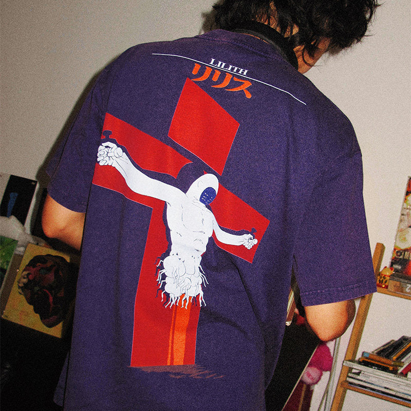 Evangelion Lilith T-Shirt - Washed Vintage Anime Cotton Tee (Unisex)