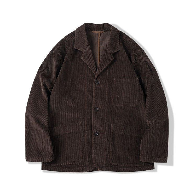 Japanese Corduroy Suit - 8W Cotton Loose Fit Workwear Jacket