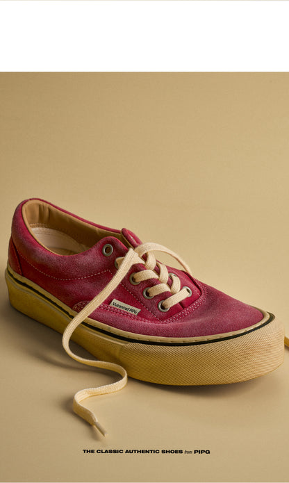 men's and women's washed suede canvas shoes platform vulcanized shoes vintage Japanese breathable board shoes 2026 spring/summer