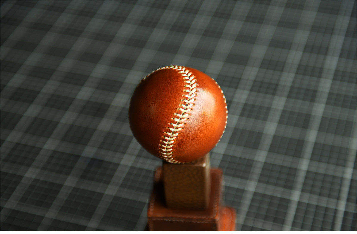 Handmade Vegetable-Tanned Cowhide Baseball – Artisan Leather Collectible