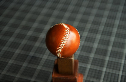Handmade Vegetable-Tanned Cowhide Baseball – Artisan Leather Collectible