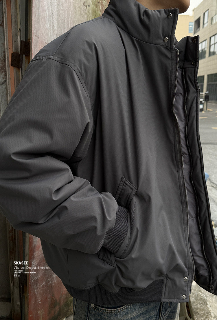 Duck Down Jacket – Stand Collar & Ribbed Hem | Yamalinclothes