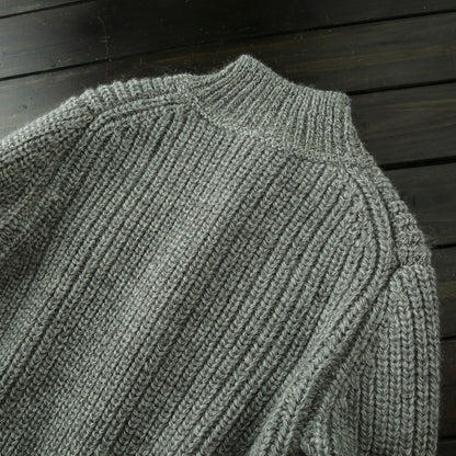 Wool Stand-Collar Knit Cardigan – Thickened Oversized Unisex