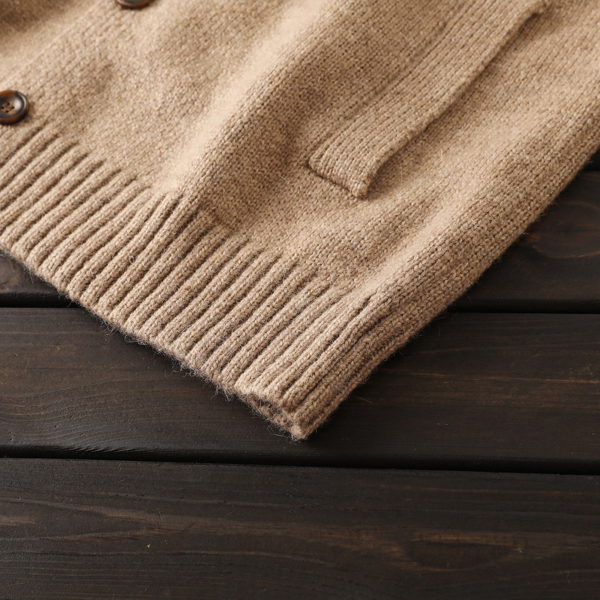 Alpaca Wool Blend Stand-Collar Knit Cardigan – Thickened Oversized Unisex