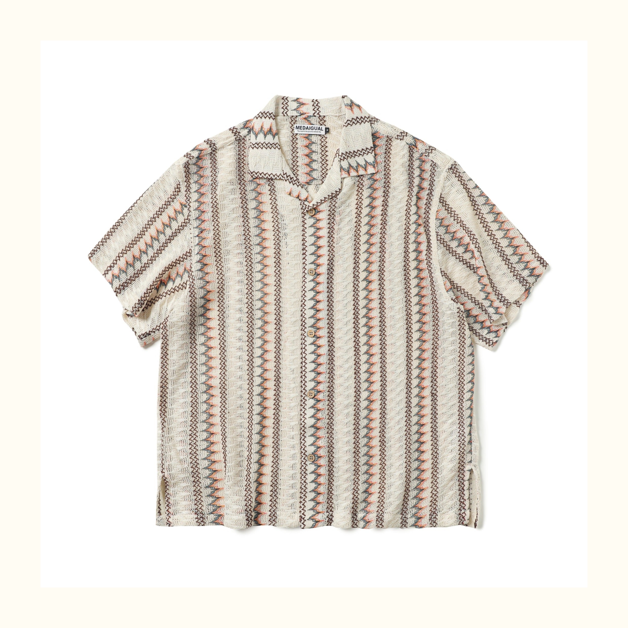 Loose Fit Japanese Style Summer Breathable Hollow Out Casual Shirt