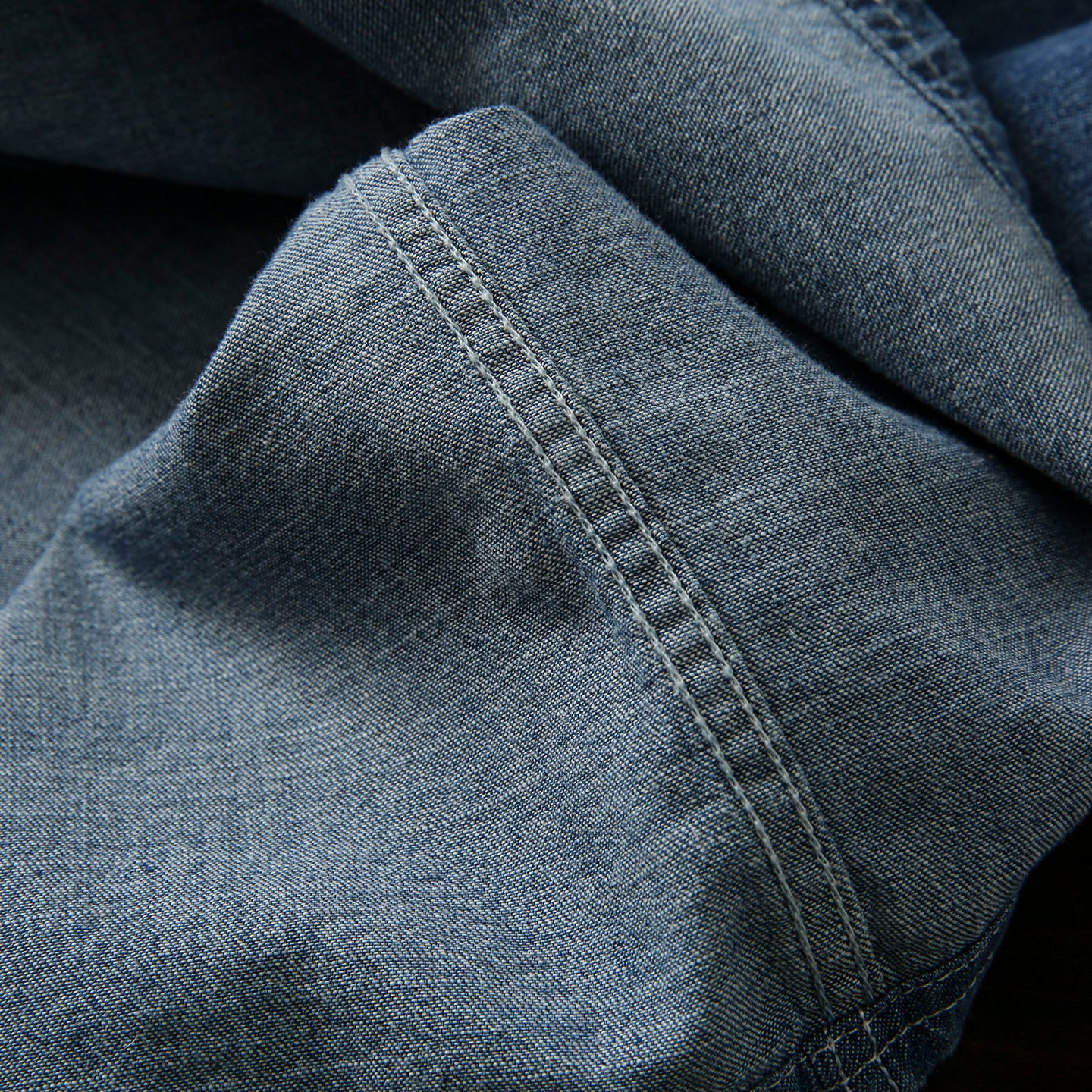 Pure Cotton Enzyme Wash! Export Surplus Men's Summer Turn-down Collar Denim Short Sleeve Shirt Top