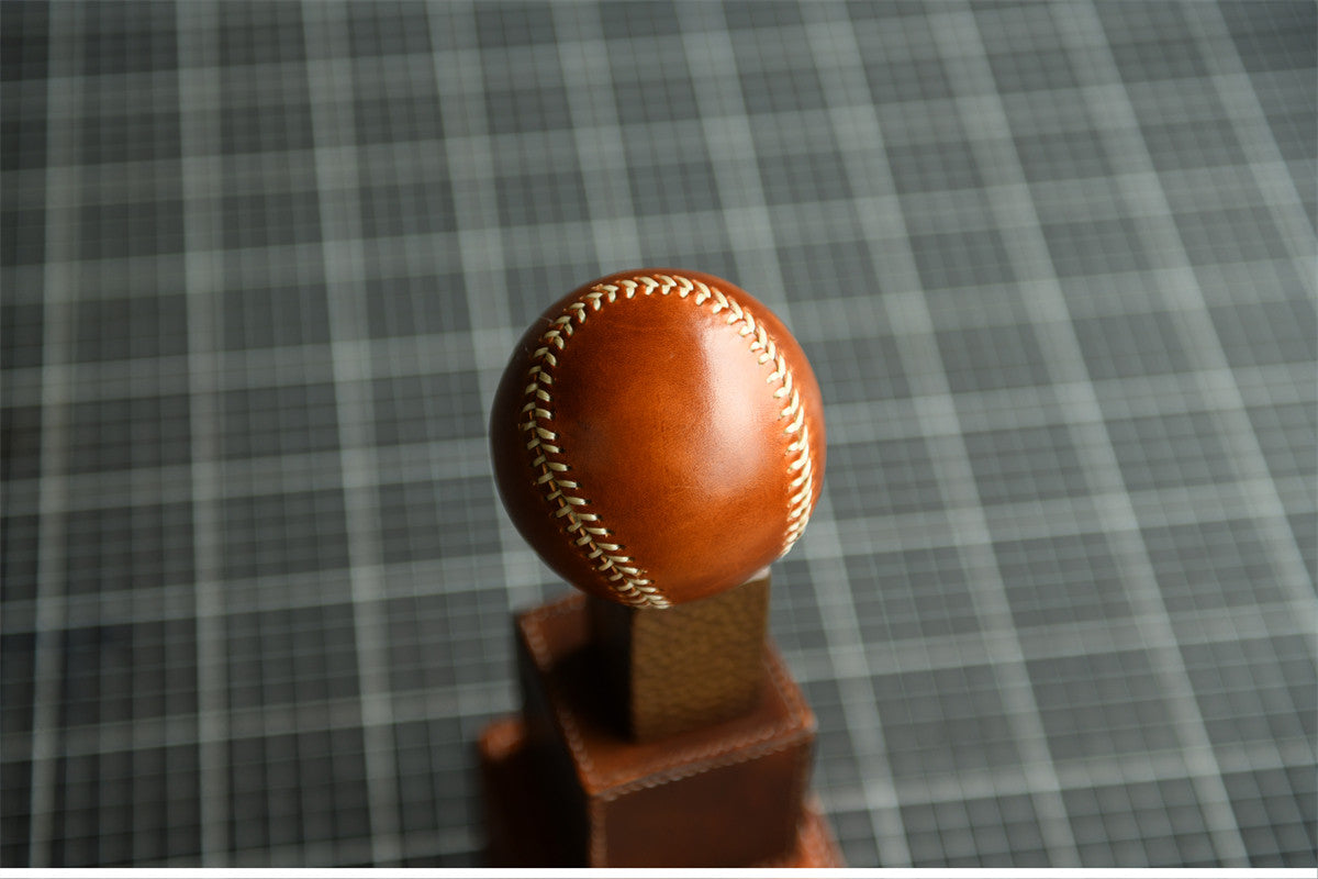 Handmade Vegetable-Tanned Cowhide Baseball – Artisan Leather Collectible