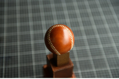 Handmade Vegetable-Tanned Cowhide Baseball – Artisan Leather Collectible