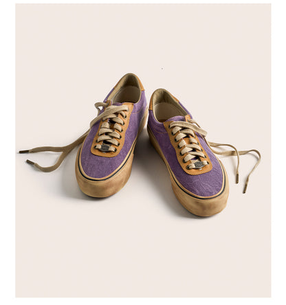 Vintage Japanese Low Top Espadrille Platform Sneakers – Washed Vulcanized Unisex Shoes – Japanese vintage | yamalin clothes | Yamalinclothes