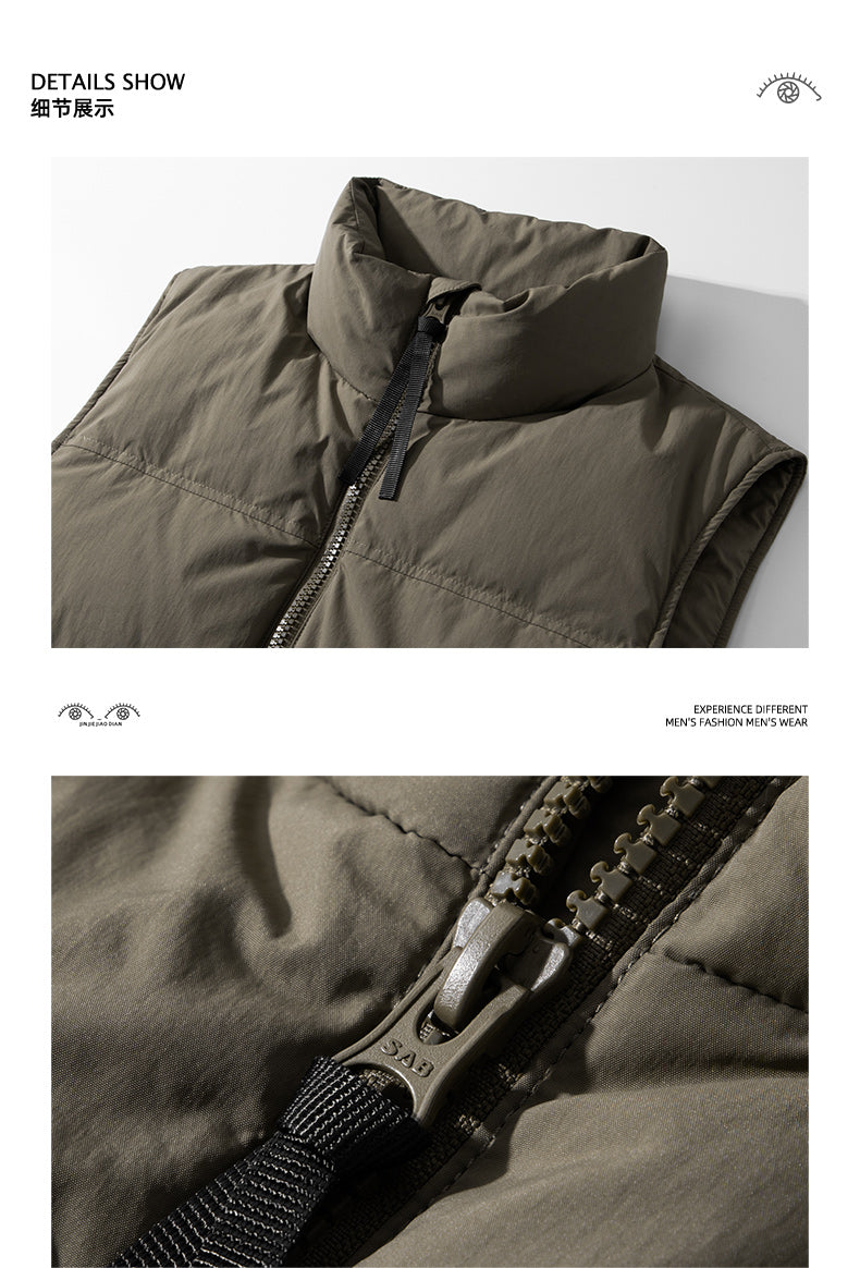 Mountain-Style Caramel 90% Duck-Down Vest – Warm Workwear Insulated (Unisex)