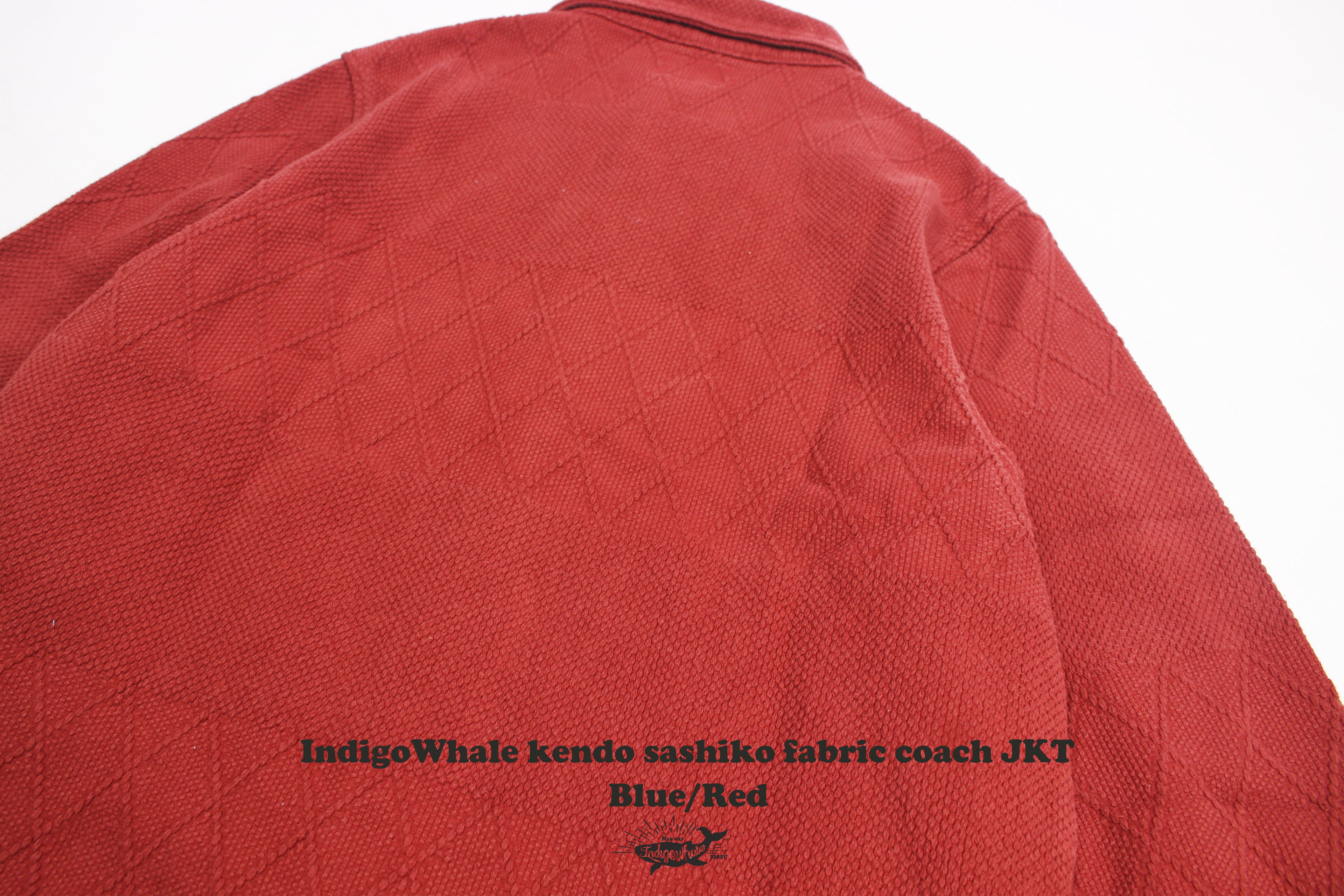 Custom Woven Kendo Sashiko Fabric Patchwork Frayed Pocket Washed Heavy Loose Coach Jacket