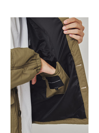 Stand Collar Cotton Padded Jacket - Large Pocket Thick Winter Coat (Men)