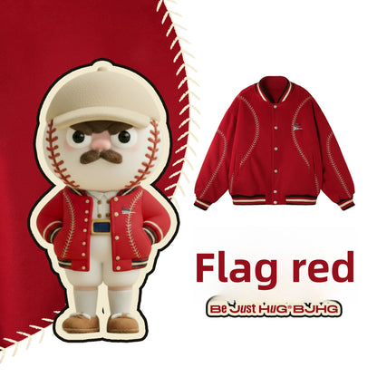 BJHG Quilted Baseball Jacket - American Style Color-Block Winter Coat (Unisex)