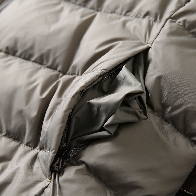 Men's Plus Size Lightweight High-Fluffy Down Jacket - Winter Stand Collar Warm Export Overstock Coat