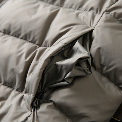 Men's Plus Size Lightweight High-Fluffy Down Jacket - Winter Stand Collar Warm Export Overstock Coat