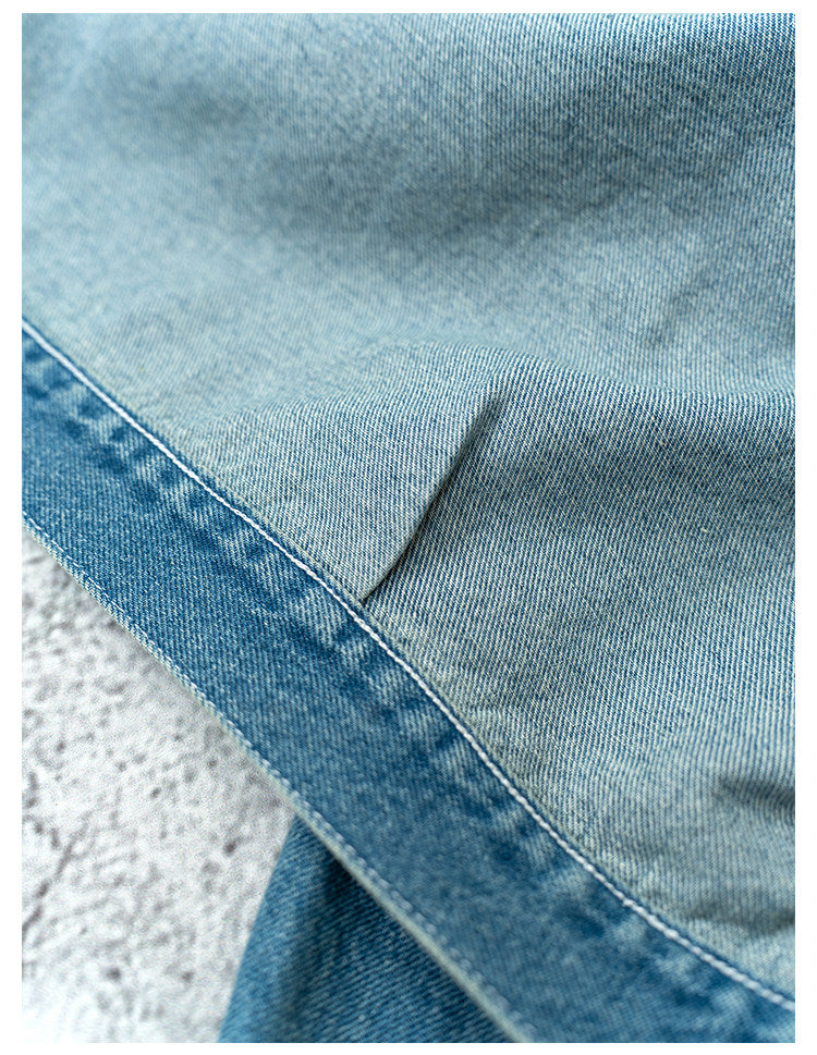 Single Pocket Short Denim Jacket – Loose Unisex Casual Streetwear