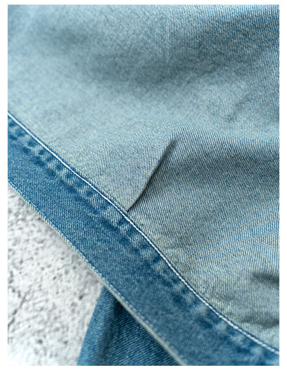 Single Pocket Short Denim Jacket – Loose Unisex Casual Streetwear
