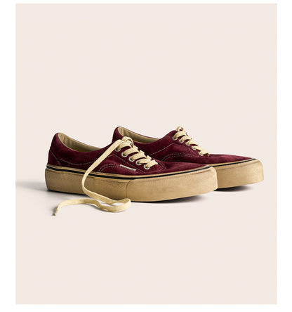 suede low-top canvas shoes Thick-soled vulcanized shoes Retro Japanese trendy men's and women's crestboard shoes 2025