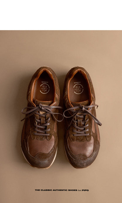 Vintage Distressed Washed Thick-Sole Training Sneakers – Breathable Casual Shoes for Men | Japanese vintage | yamalin clothes | Yamalinclothes