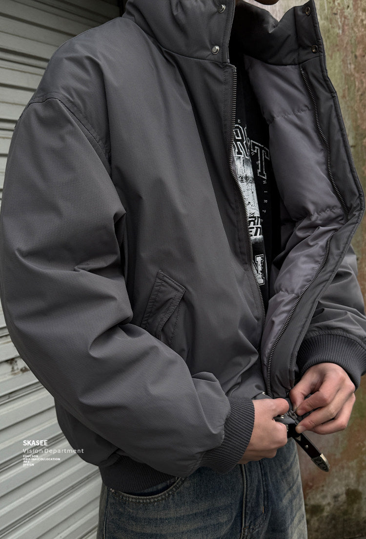 Duck Down Jacket – Stand Collar & Ribbed Hem | Yamalinclothes