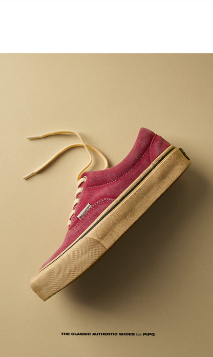 men's and women's washed suede canvas shoes platform vulcanized shoes vintage Japanese breathable board shoes 2026 spring/summer