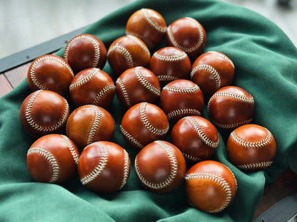 Handmade Vegetable-Tanned Cowhide Baseball – Artisan Leather Collectible