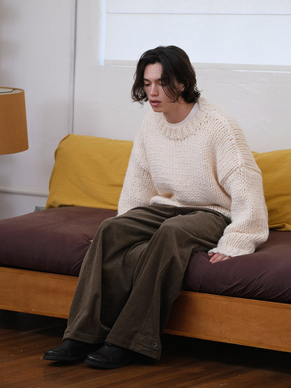 Coke Life Carpem Winter Nordic Iceland Wool Sweater - Handmade Thick-Knit Loose Lazy Top