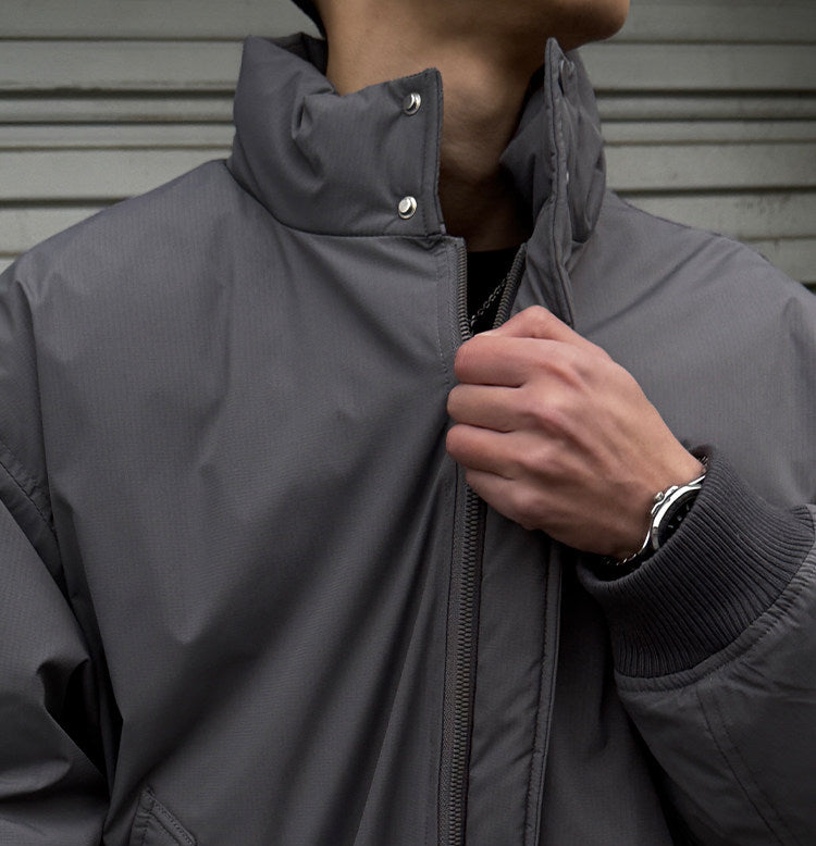 Duck Down Jacket – Stand Collar & Ribbed Hem | Yamalinclothes