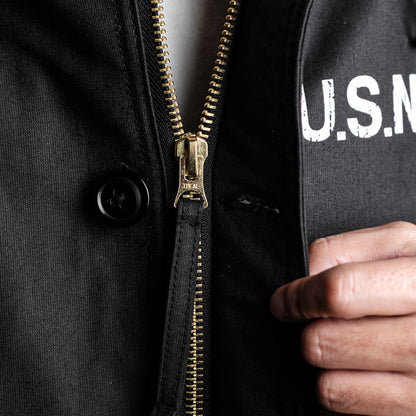 Heavy Wool Hooded Deck Parka – Long Padded Military-Style Jacket