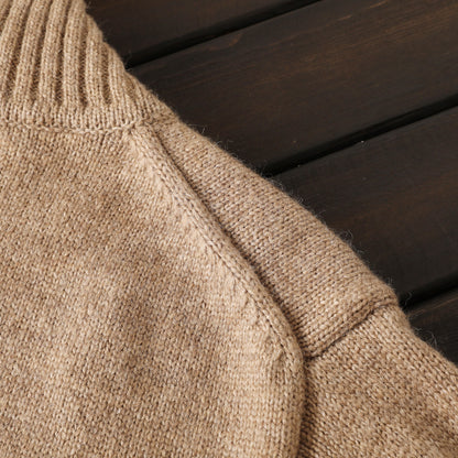 Alpaca Wool Blend Stand-Collar Knit Cardigan – Thickened Oversized Unisex