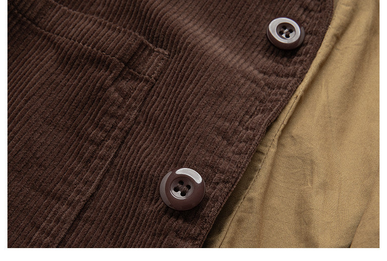 American Retro Amekaji Corduroy Safari Blazer - Casual Suit Jacket (Men)