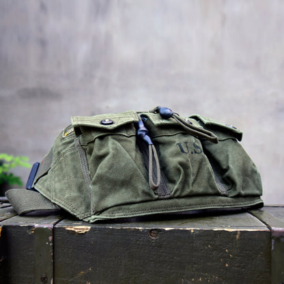 Washed Canvas Distressed Fanny Pack – Vintage 3-Way Chest Crossbody Unisex – Bags | japanese streetwear | vintage workwear | unisex | Yamalinclothes
