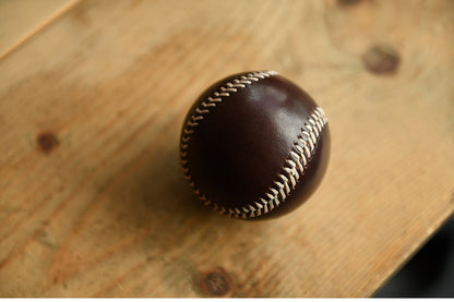 Handmade Vegetable-Tanned Cowhide Baseball – Artisan Leather Collectible