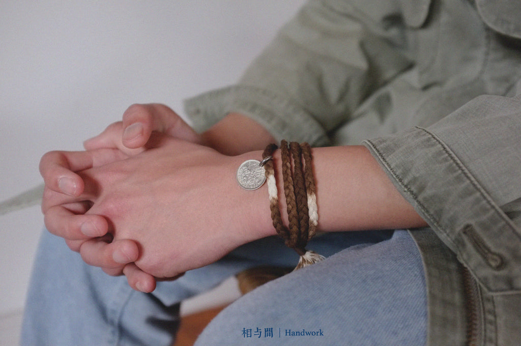 Sixpenny Lucky Coin Plant Dyed Woven Hand Strap National Fashion Original Necklace Bracelet Dual-Use