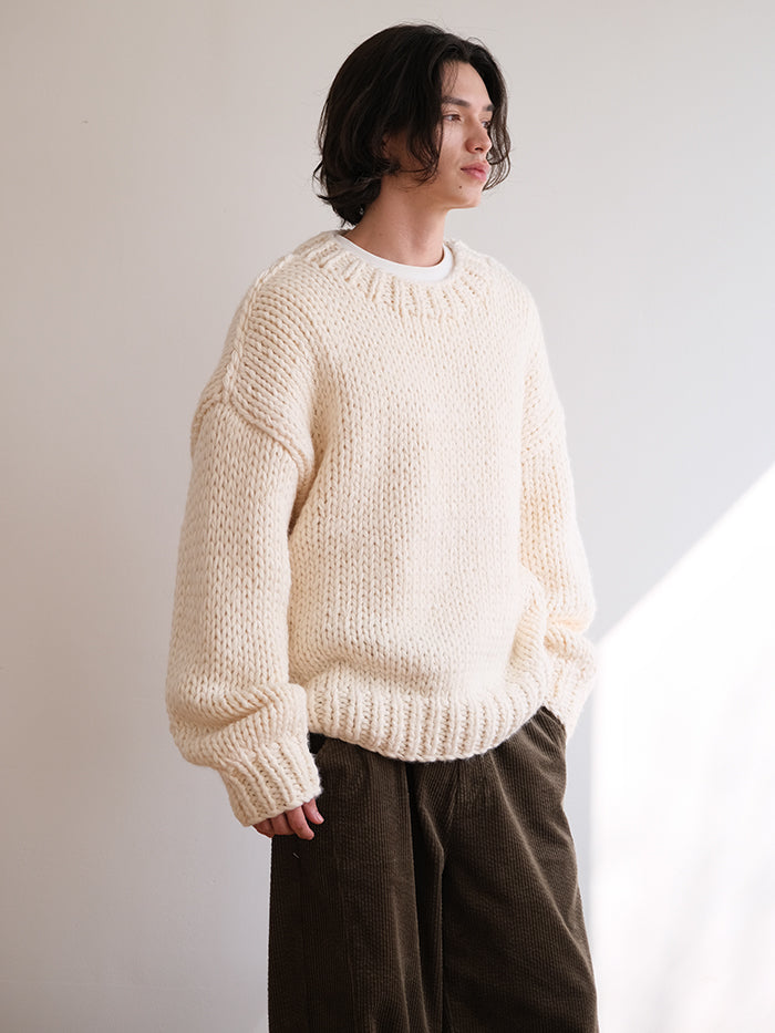Coke Life Carpem Winter Nordic Iceland Wool Sweater - Handmade Thick-Knit Loose Lazy Top