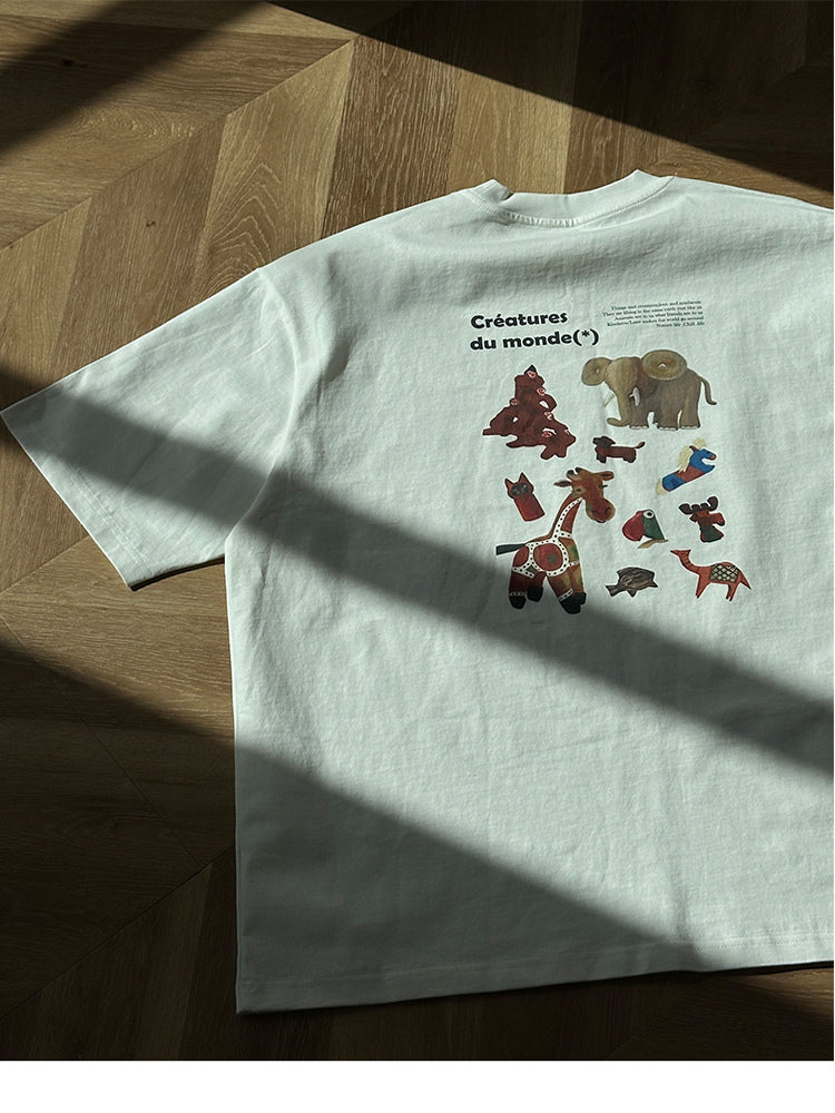 Animal Nature Life Theme Loose Fit Short Sleeve T-Shirt
