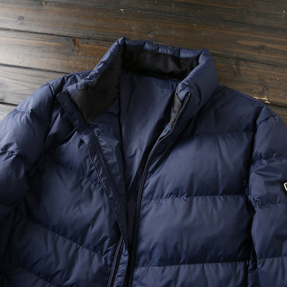 Men's Plus Size Lightweight High-Fluffy Down Jacket - Winter Stand Collar Warm Export Overstock Coat