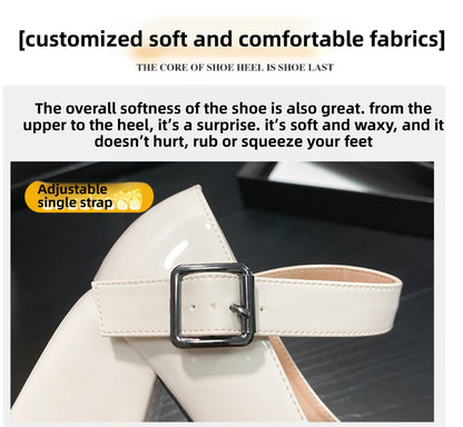 Women's French Style Mary Jane Wedding Shoes - Waterproof Platform Chunky Heel Elegant Bridesmaid Shoes