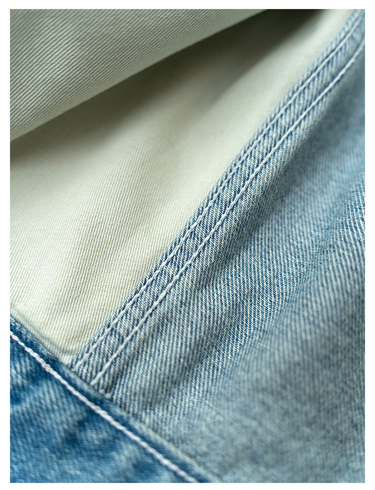 Single Pocket Short Denim Jacket – Loose Unisex Casual Streetwear