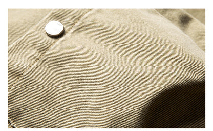 Vintage Washed Leather-Collar Cargo Jacket - Loose Barn Coat (Unisex)