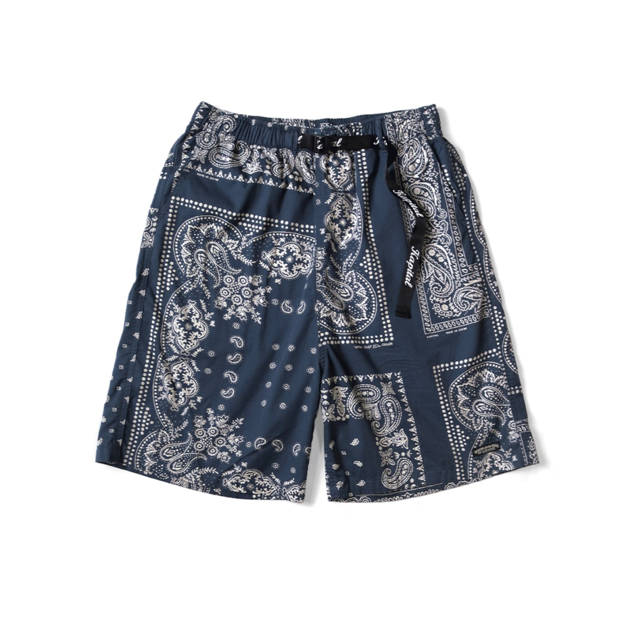 Japanese Style Casual Paisley Print Adjustable Elastic Loose Shorts