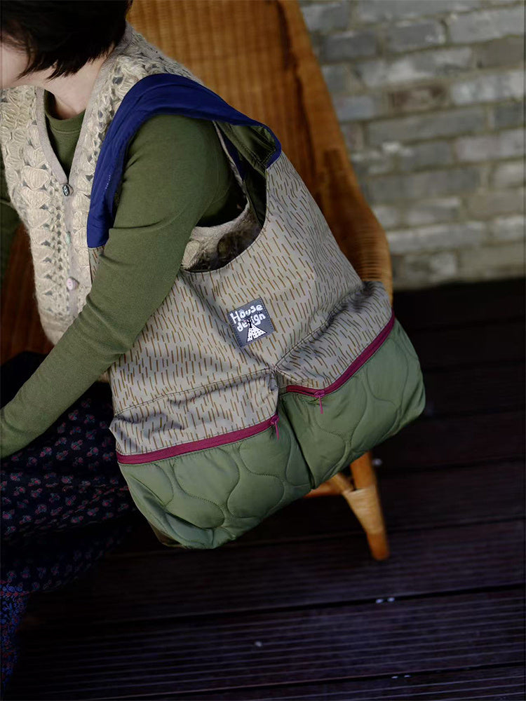 Original 2025 Spring New Retro Patchwork Design Single Shoulder Handbag Large Capacity Commuter Bag