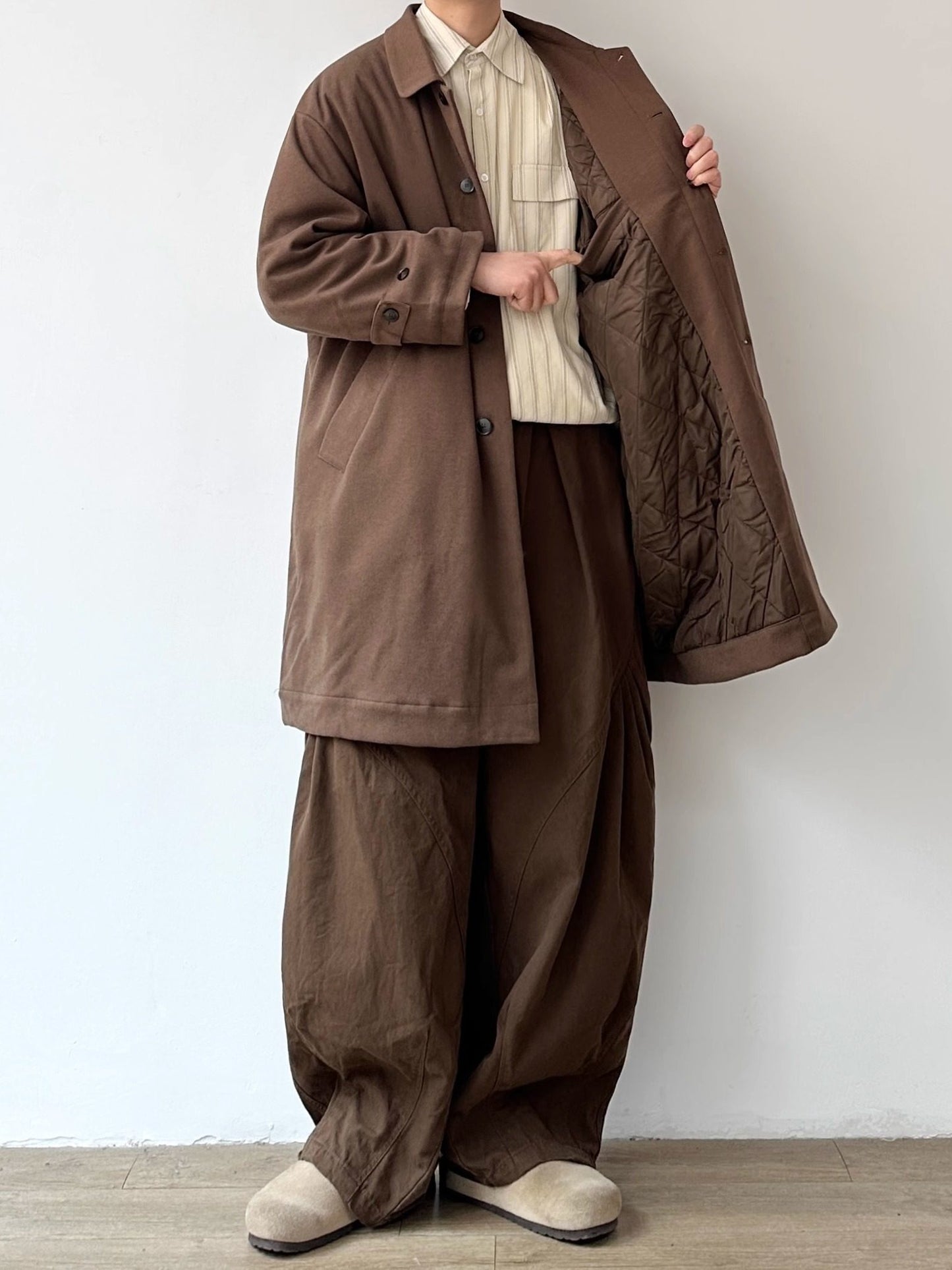 Japanese Style Mid-Length Wool Coat - Thickened Loose Jacket (Unisex)