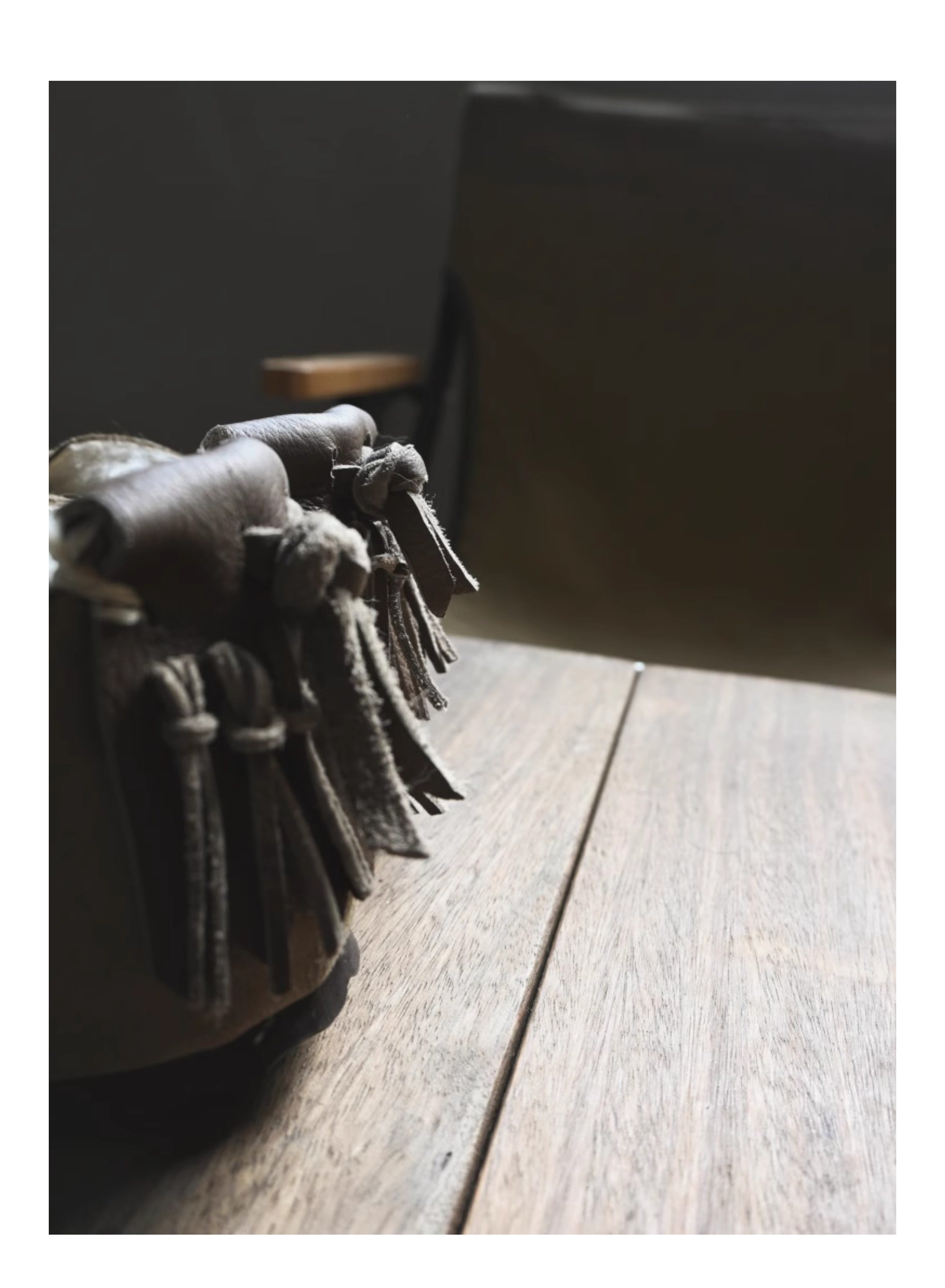 Sonofloong Vintage Genuine Leather Slippers - Deerskin Tassel Sheepskin Fur Closed-Toe Birkenstock Style