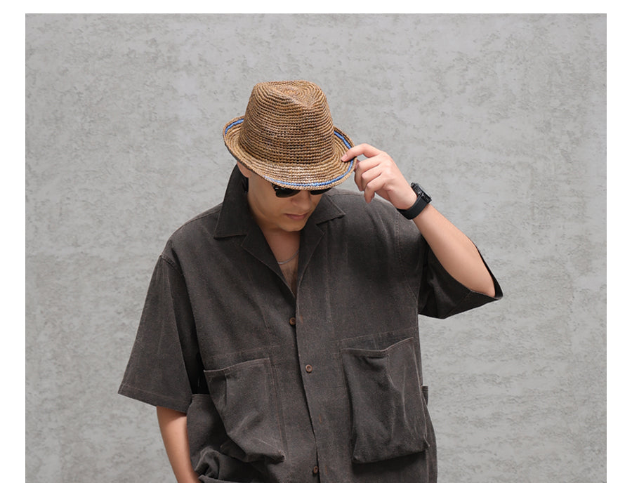 Wild Silk Cuban Collar Half Sleeve Shirt Men's Dye Yam Dyed Tussah Silk Aloha Retro Short Sleeve Shirt Summer