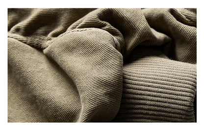 Vintage Washed Leather-Collar Cargo Jacket - Loose Barn Coat (Unisex)