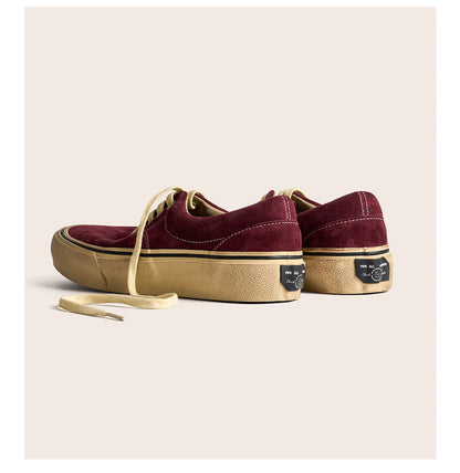 suede low-top canvas shoes Thick-soled vulcanized shoes Retro Japanese trendy men's and women's crestboard shoes 2025
