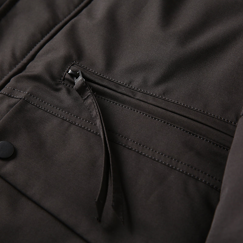 Men's Plus Size Workwear Down Jacket - Export Factory Cut Label Hooded Mid-Length Winter Coat