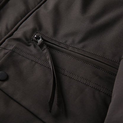 Men's Plus Size Workwear Down Jacket - Export Factory Cut Label Hooded Mid-Length Winter Coat